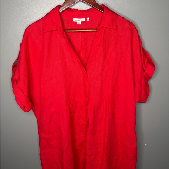 SOLD Chico’s Linen Roll Tab Dolman Midi Dress - Picture 6 of 13